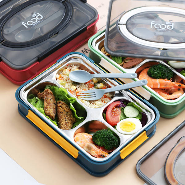 Lunch Box - 4 Compartments - Reheatable - Single Piece