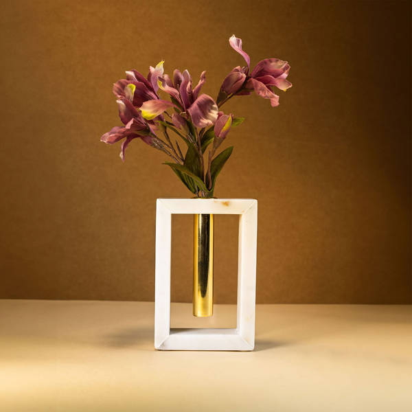 Marble Flower Stem Vase - Single Piece