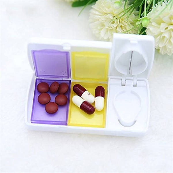 Medicine Cutter With Detachable Storage Box - Portable - Assorted - Single Piece