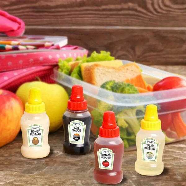 Mini Portable Sauce Bottle - Assorted - Set Of 2