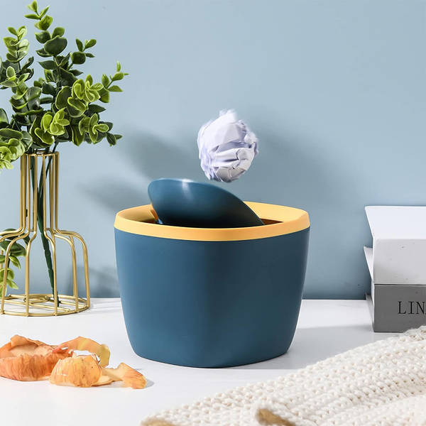 Mini Trash Can With Swinging Lid - Assorted - Single Piece