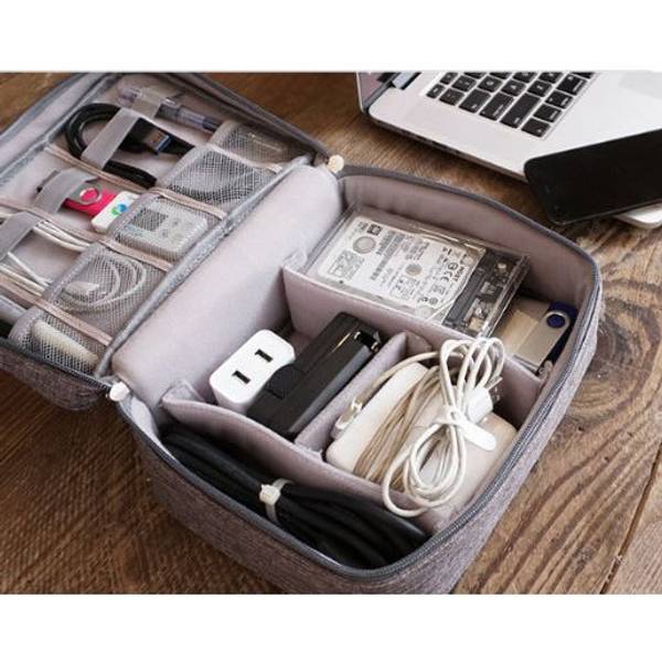Multipurpose Organizer - Gadget And Wires - Grey - Single Piece