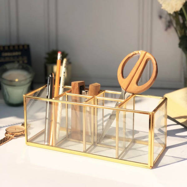 Multipurpose Organizer - Gold - 6 Compartments - Single Piece