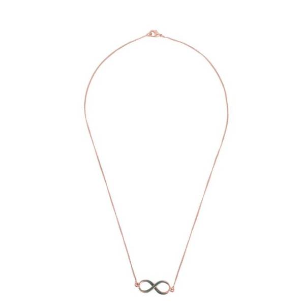 Neck Chain - Infinity - Rose Gold - Green Enamel