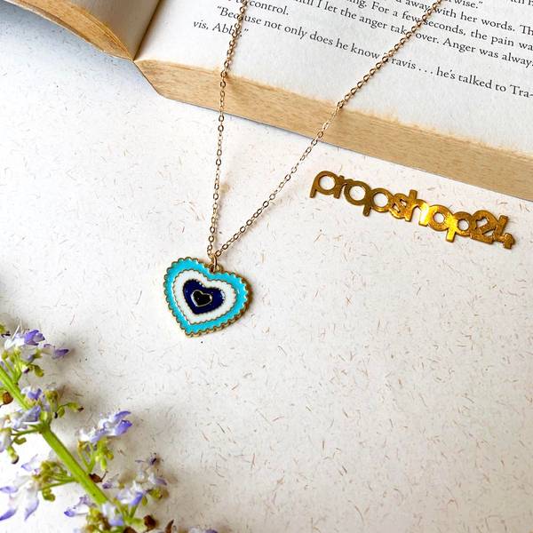 Necklace With Pendant - Heart Shaped Eye - Juju Joy