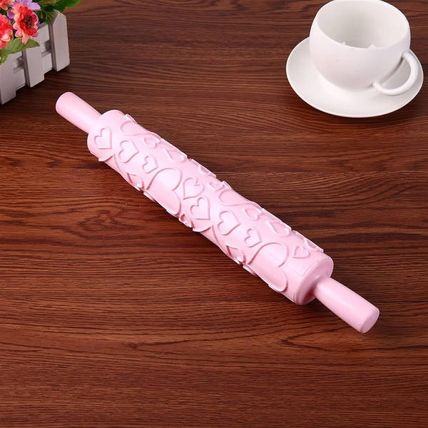 Non-stick Embossing Rolling Pin - Plastic - Assorted - Single Piece