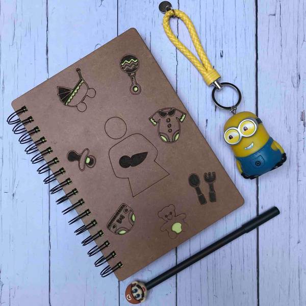 Notebook - Wooden Diary - Pregnancy Diary