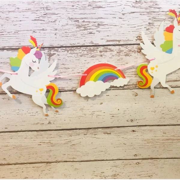 Party Banner - Unicorn Rainbow - Single Piece