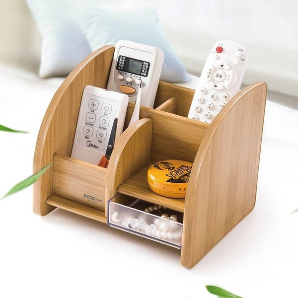 Pen Stand With Organizer - Wood - Single Piece