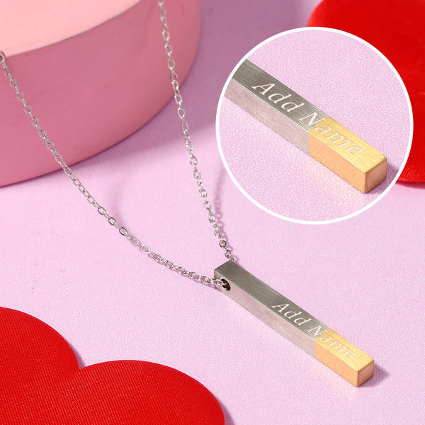 Personalized Silver & Gold Cubic Pendant