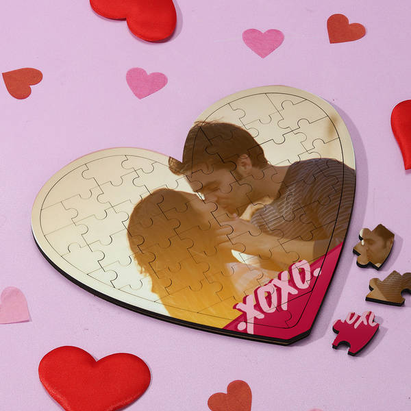 Personalized XOXO Heart Puzzle