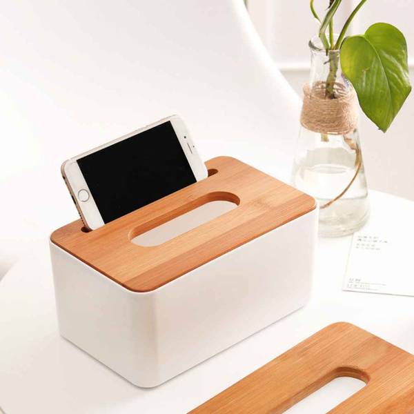 Phone Stand With Tissue Box - Modern - Single Piece