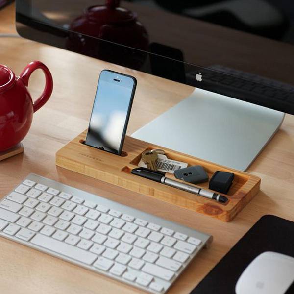 Pine Mobile Desk Organizer
