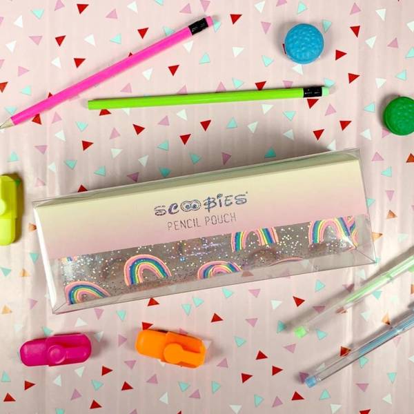 Rainbow And Glitter Pencil Pouch