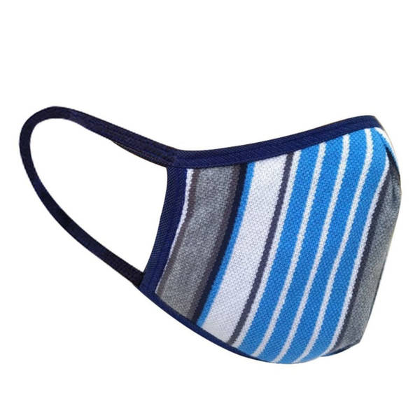 Reversible Cotton Face Mask - Flat Dust Masks - Blue And White
