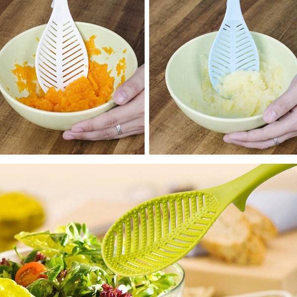 Rice Colander Serving Spoon - Leaf Shape