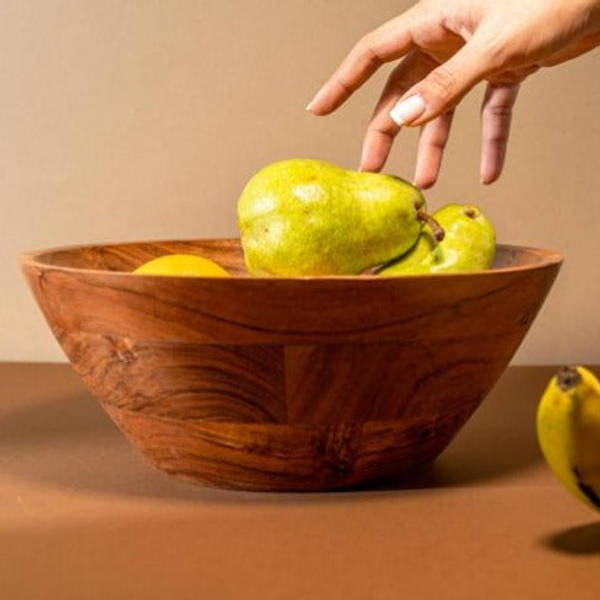 Serving Bowl - Wooden - V Shaped - Single Piece