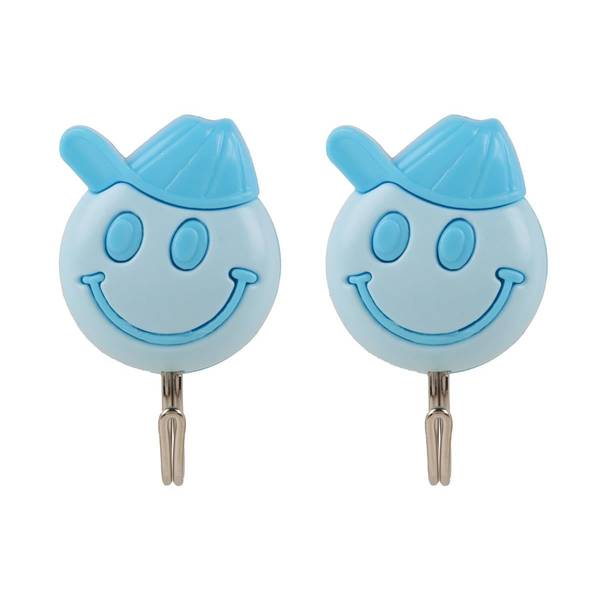 Smiley Hooks With Cap - Set Of 2 - Assorted