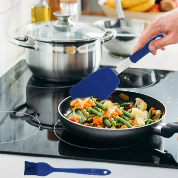 Spatula - Silicone - Blue - Set Of 9