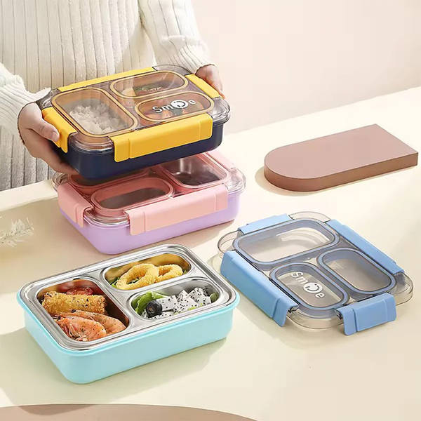 Spill-Proof 3 Grid Lunch Box - Assorted - Single Piece