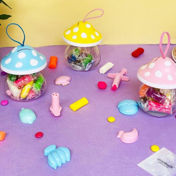 Storage Jar With Play Dough - Mushroom - Single Piece