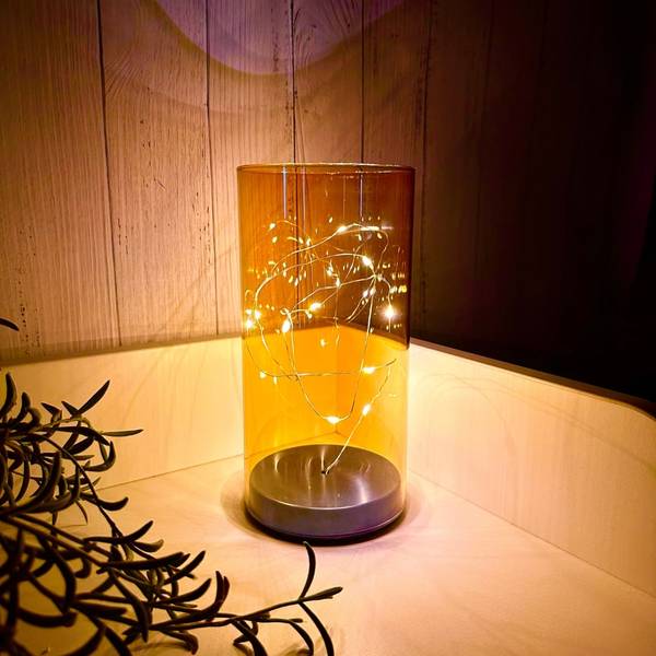Table Lamp With Fairy Lights - Open - Amber Gold - Single Piece