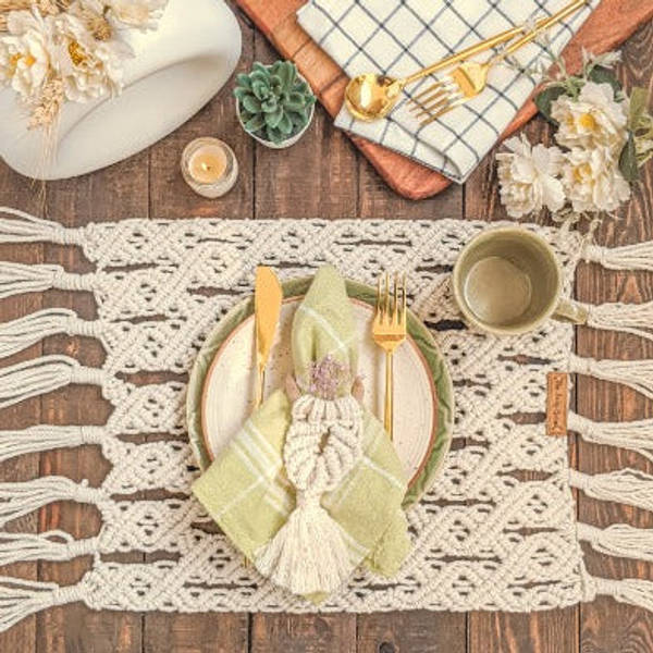 Table Mats - Bohemian - White - Set Of 2
