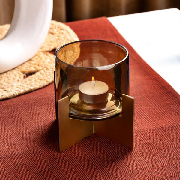 Tealight Holder With Metal Stand - Single Piece