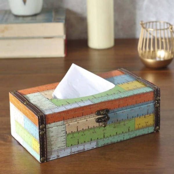 Tissue Box Holder - Wooden - Ruler - Single Piece