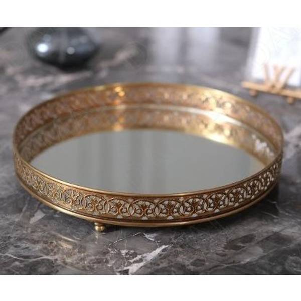 Tray - Laser Cut - Round - Gold - Single Piece
