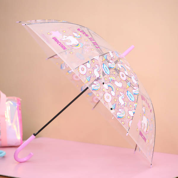 Unicorn Transparent Long Umbrella - Assorted - Single Piece