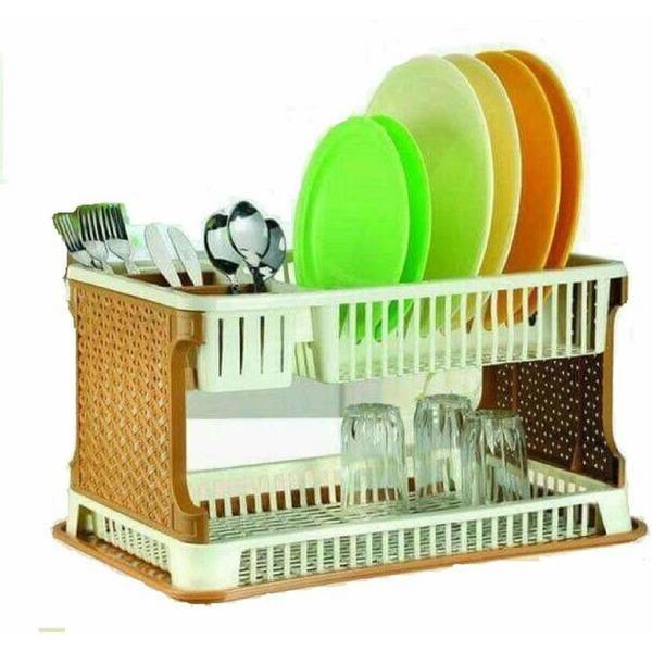 Utensils Drying Stand With Storage - Plastic - Single Piece